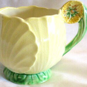 Vintage Carlton Ware Buttercup Yellow Creamer, Flower Handle,               I842